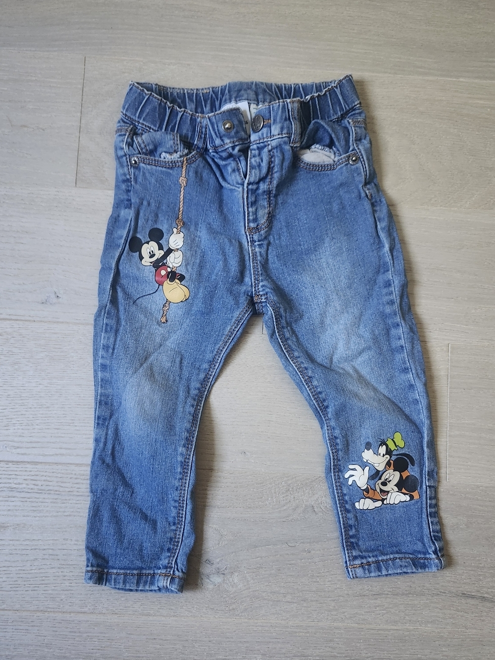 Zara Baby Disney Mickey Mouse Jeans Patchwork Pocket 12-18 Months